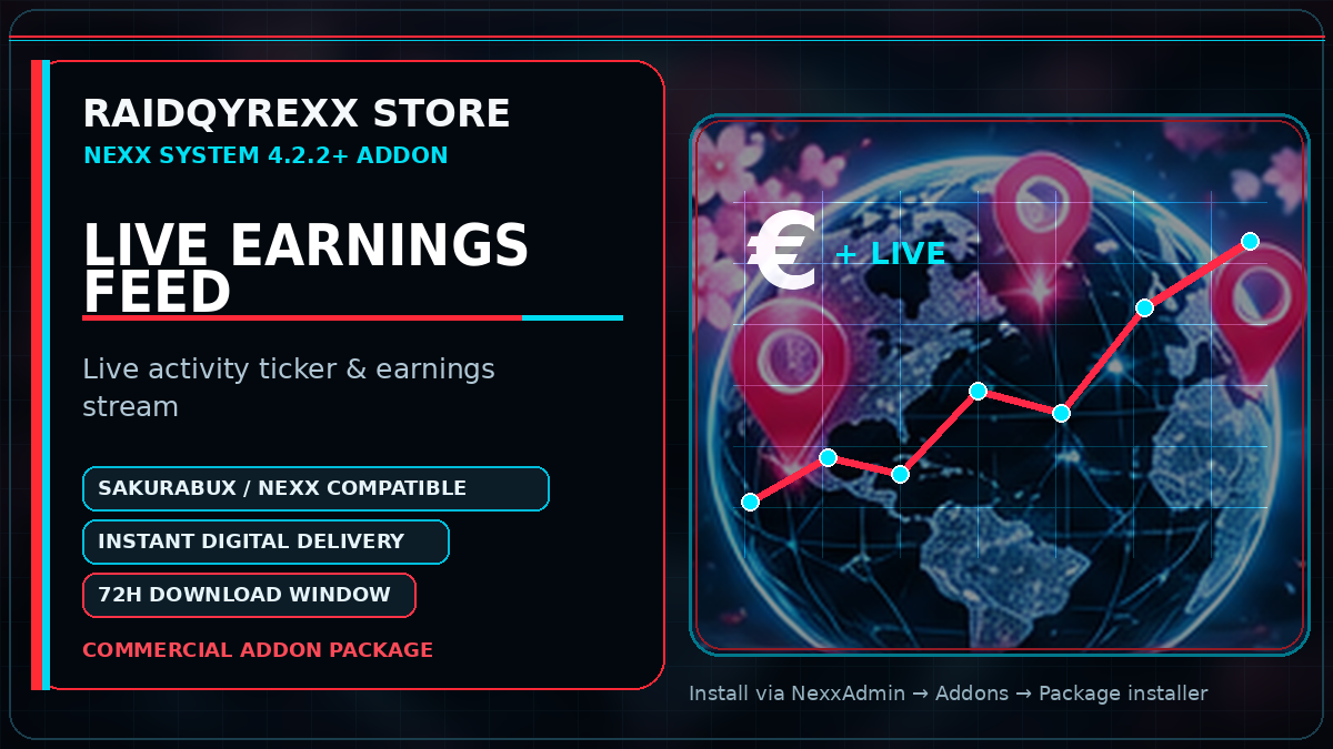 Nexx Addon � Live Earnings Feed