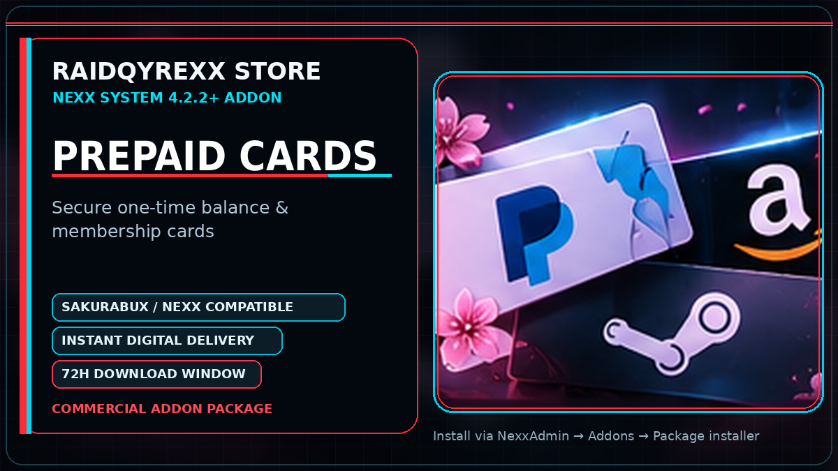 Nexx Addon � Prepaid Cards